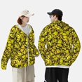 thumbnail image 6 of Daiia Yellow Butterflies UPF 50+ Sun Protection Hoodie Jacket Lightweight Long Sleeve Sun Shirt for Women Men with Pocket Hiking Outdoor-Medium, 6 of 9