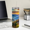 thumbnail image 4 of Great Smoky Mountains National Park North Carolina Tennessee Watercolor Style 20oz Insulated Water Bottle Skinny Tumbler Includes Straw, 4 of 7