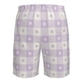 thumbnail image 6 of Naloa Floral Purple Buffalo Plaid Men's Beach Shorts, Surfing shorts, Swim trunks, Quick Dry Swim Trunks for Surfing Beach Fun - X-Large, 6 of 9