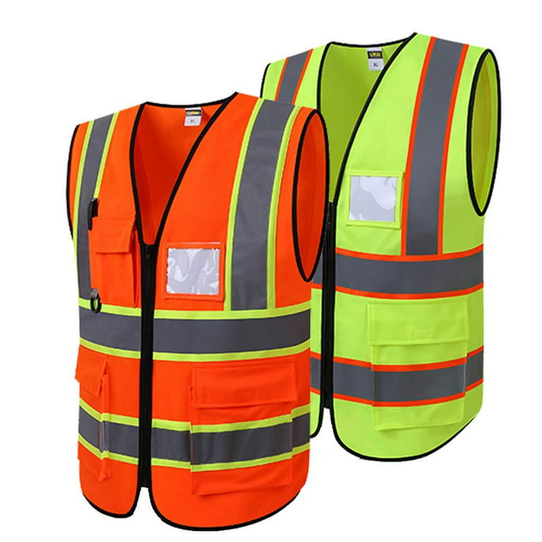 Orange Reflective Zippered Mesh Vest: 586ETOR – Reflective Apparel Inc