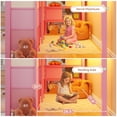 thumbnail image 5 of Low Loft Bed with Storage Stairs & Drawers & Shelves, LED Twin Metal Loft Bed with Under-Bed Playhouse, Pink, 5 of 11