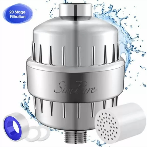 20Stage Showerhead Filter Water Filter Remove Chlorinefluoride Cartridge Include