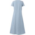 thumbnail image 5 of Women's Plus Size Summer Causal Dresses Short Sleeve Cotton Linen Dress Scoop Neck Ruffle Flowy Beach Baggy Maxi Sun Dresses Sundress Pocket, 5 of 5