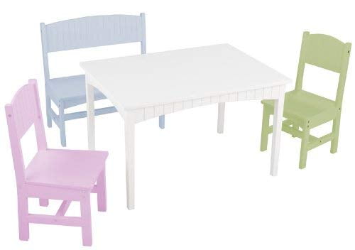 kidkraft nantucket table with bench and 2 chairs
