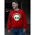 thumbnail image 2 of Alien Emoji Vibes Only - Retro UFO Space Graphic Men's Sweatshirt, 2 of 4
