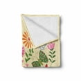 thumbnail image 2 of Heart Soft Flannel Fleece Throw Blanket, Various Colorful Flowers and Butterflies Forming a Heart Shape on Cream Backdrop, Cozy Plush for Indoor and Outdoor Use, 60" x 80", Multicolor, by Ambesonne, 2 of 6