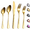 Gold, variant on ReaNea 20 Pieces Silverware Set Stainless Steel Flatware Set, Spoons and Forks Cutlery Set Service for 4