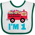 thumbnail image 3 of Inktastic 1st Birthday Fire Truck Boys or Girls Baby Bib, 3 of 4