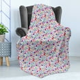 thumbnail image 4 of Diamonds Soft Flannel Fleece Blanket, Digitally Composed Illustration of Many Shapes of Colorful Stones Feminine Pattern, Cozy Plush for Indoor and Outdoor Use, 70" x 90", Multicolor, by Ambesonne, 4 of 5