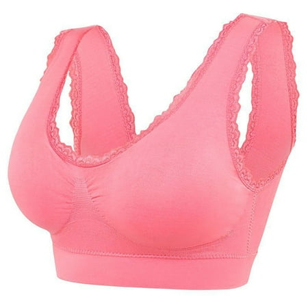 Generic Women s Leisure Sports Sleep Bra Comfort Seamless Stretchy Lace Trim Wirefree
