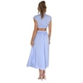 thumbnail image 3 of SUNSIOM Robes d'Été pour Femmes Plage Décontractée Sans Manches Col Montant Taille Creuse Longue Robe Couleur Unie Vacances Robe Ample, 3 of 9