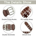 thumbnail image 3 of Grommet Leather Belts for Women, Black Belt Women Men with Studded Holes, 3 of 4
