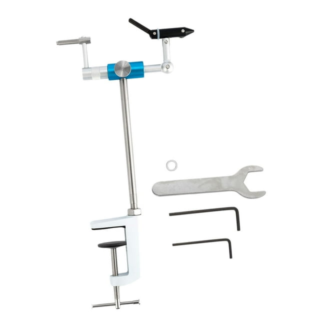 Tornillo de banco para atado de moscas, tipo Clip de mesa con rotación de 360 degree, aleación con llave ajustable con abrazadera, herramienta para atar