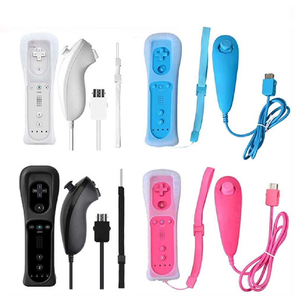 Wireless Remote Wiimote & Nunchuck Controller Combo Set w/ Strap for