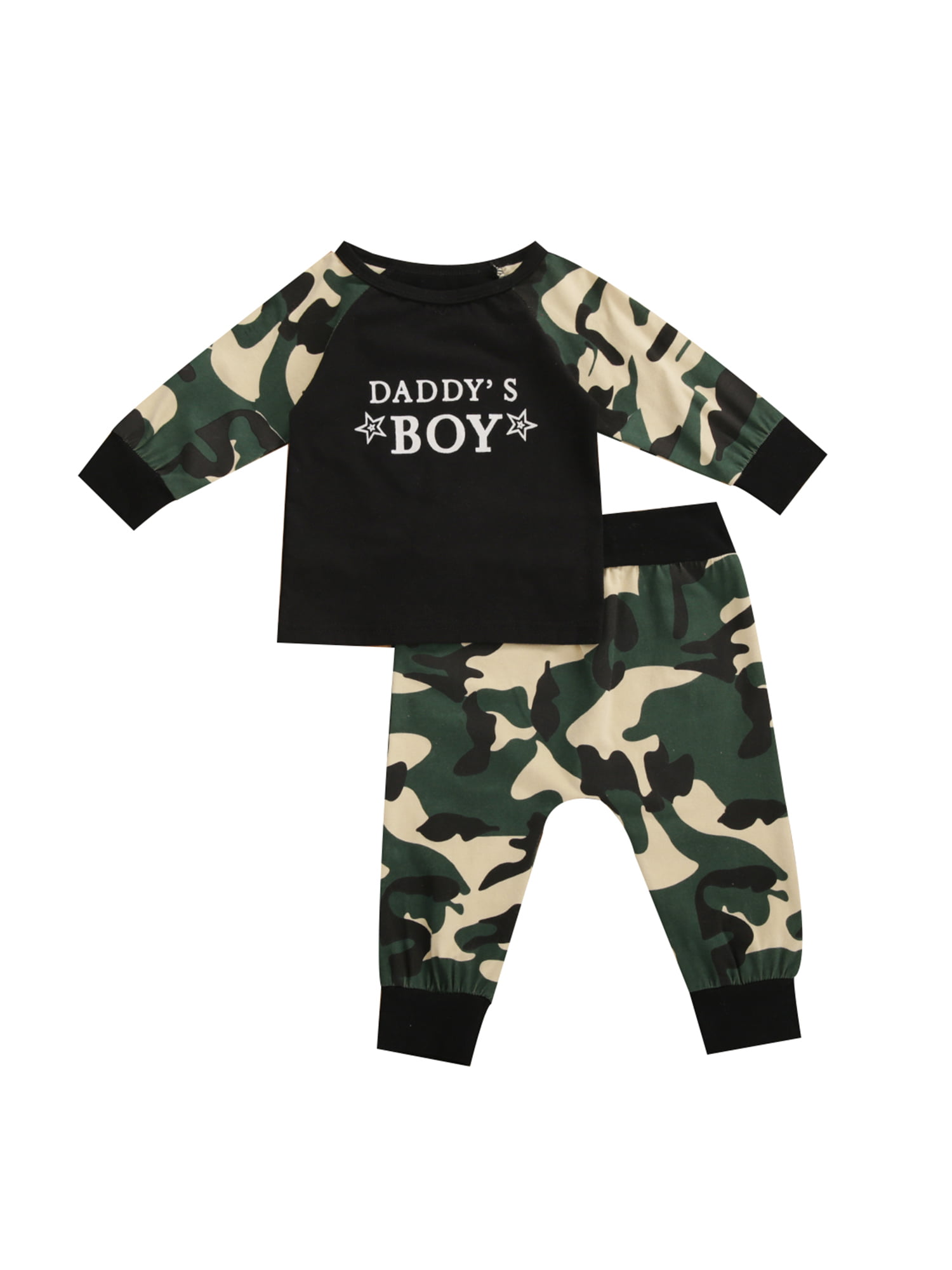 Infant Baby Clothes Boys Long Sleeve Letter Patchwork Tops+Pants Kids Outfit Set 