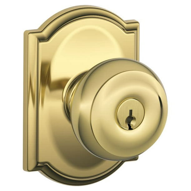 Schlage F51GeoCam Keyed Entry Panic Proof Door Knob Set