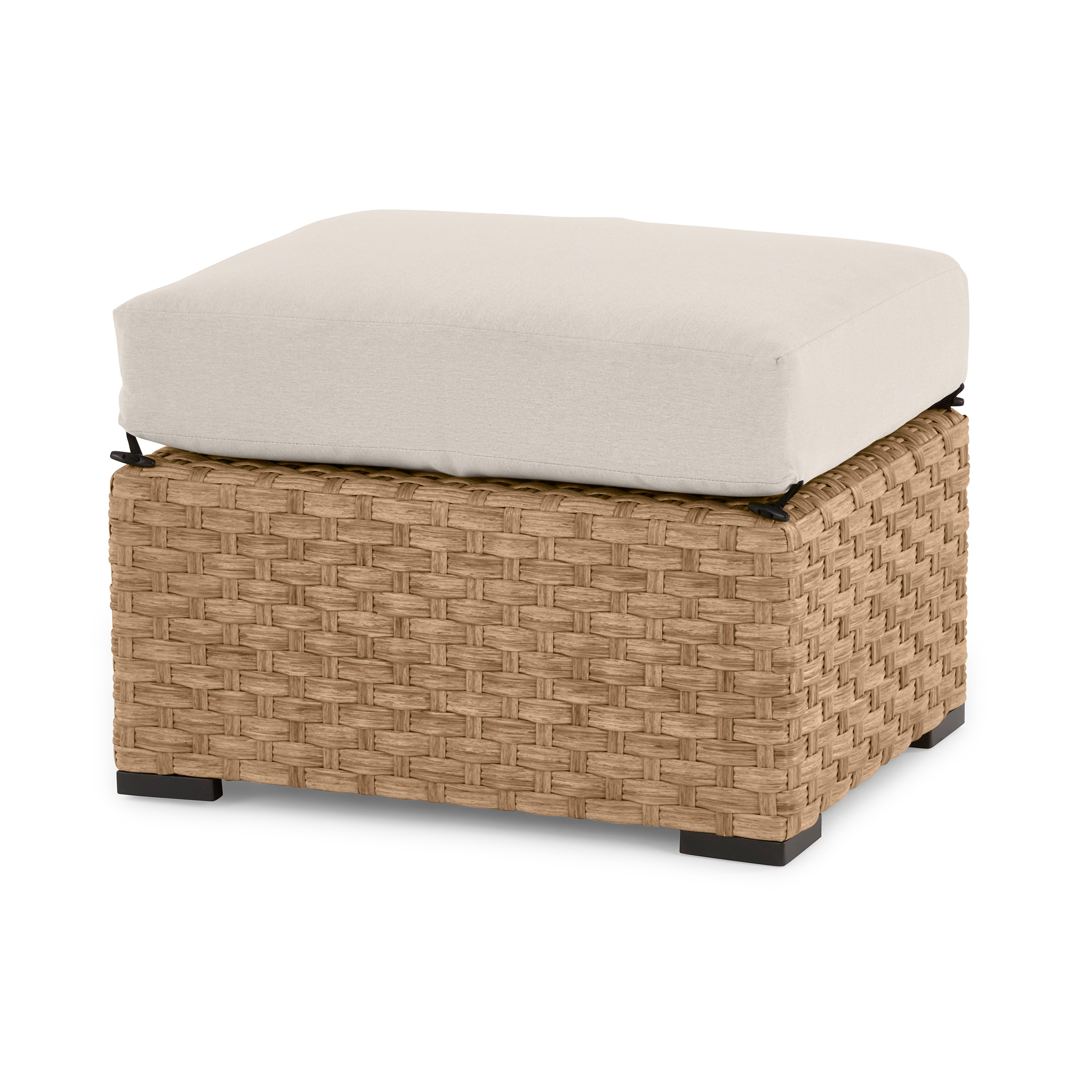 Better Homes & Gardens River Oaks All-Weather Wicker Outdoor Ottomans – 2 Pack, Natural