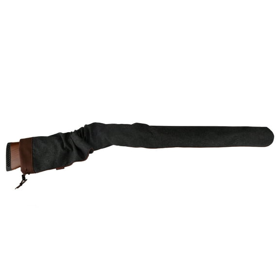 TOURBON 54 Inches Melton Shotgun Sock Cover Gun Sleeve Drawstring Closure Black