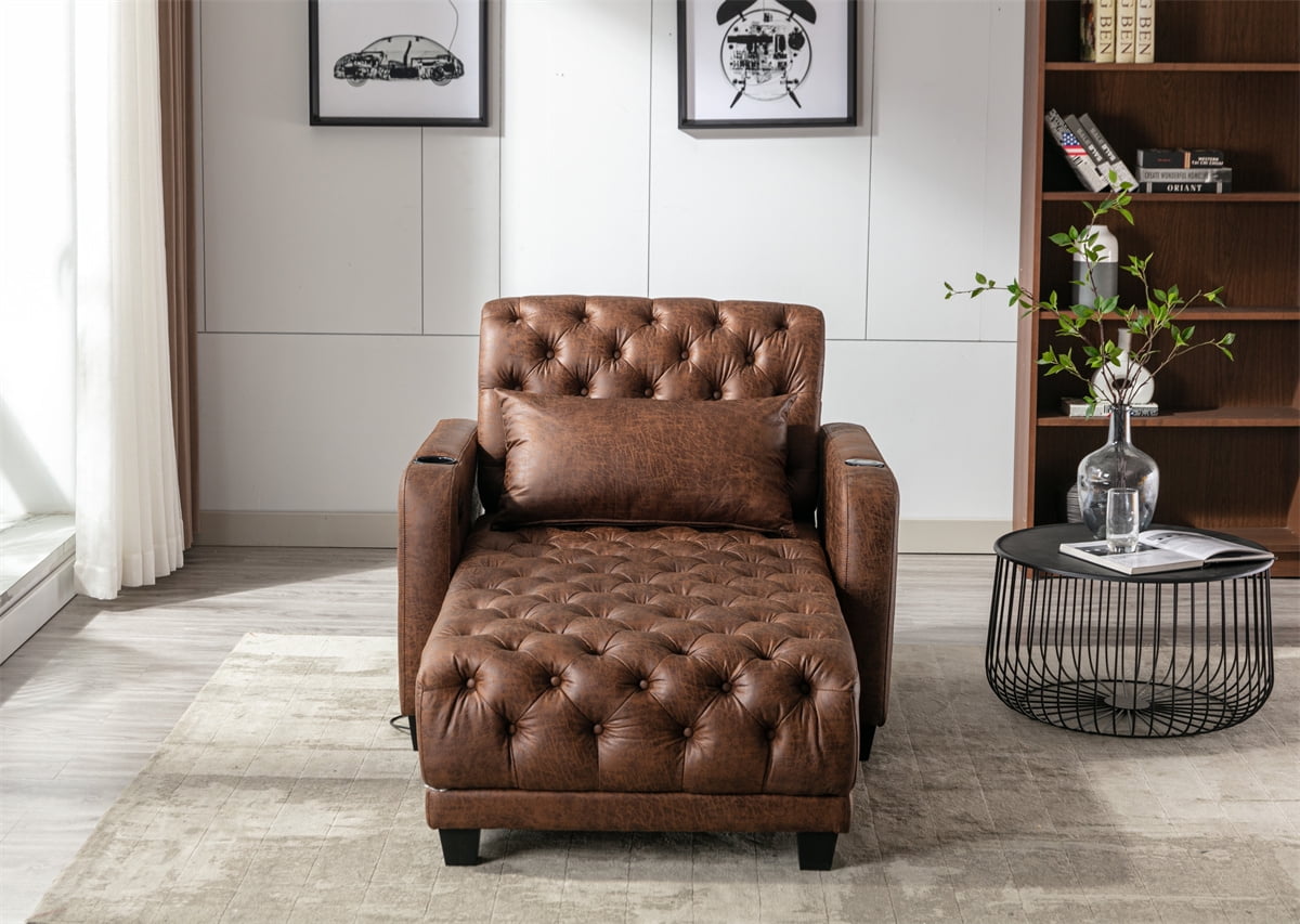 Espresso Brown Reclining Club Chair and Storage Ottoman - Bed Bath & Beyond  - 2081582