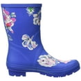 thumbnail image 6 of Joules Women's Molly Welly Blue Multi Florals Size 6 Mid Height Rain Boot (Blue Multi Florals, 6), 6 of 7