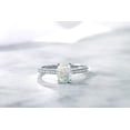 thumbnail image 5 of Gem Stone King 10K White Gold White Simulated Opal and White Diamond Solitaire Engagement Ring for Women | 1.05 Cttw | Oval Cabochon 8X6MM | Gemstone October Birthstone | Size 9, 5 of 6