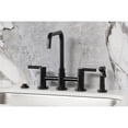 thumbnail image 2 of Kingston Brass KS8280CTLBS Continental Two-Handle 4-Hole Deck Mount Bridge Kitchen Faucet with Brass Side Sprayer in Matte Black, 2 of 8
