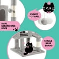 thumbnail image 3 of Einfach 29" Cat Tree Tower with Plush Perch Condo House for Indoor Cats & Scratching Post, Grey, 3 of 8