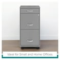 thumbnail image 6 of Space Solutions 18" Deep 3 Drawer Mobile Letter Width Vertical File Cabinet, Silver, 6 of 13