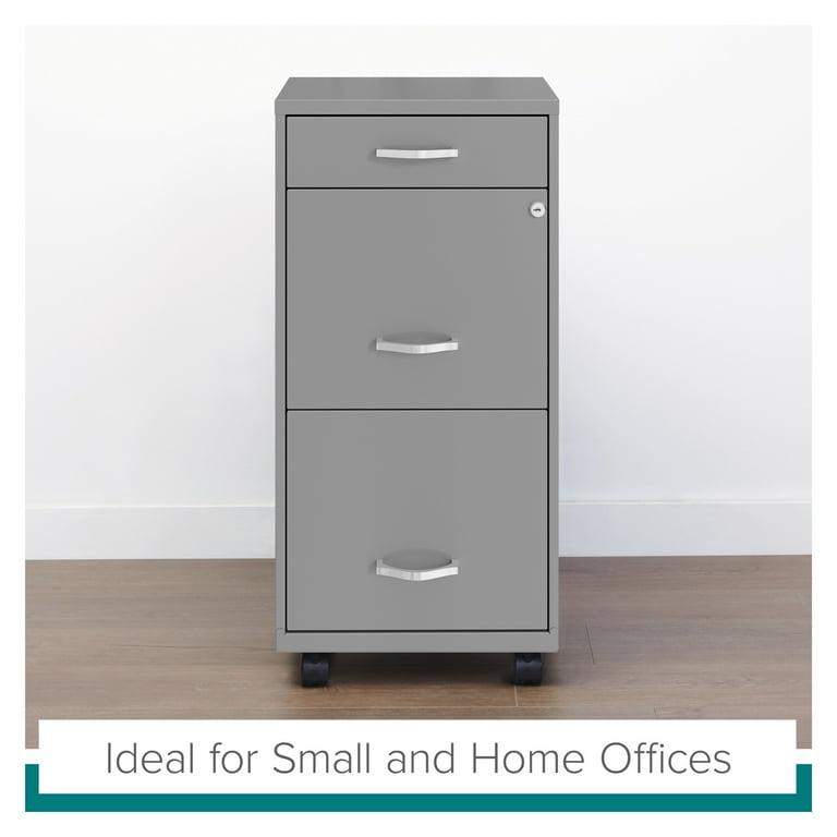 Free Shipping Space Solutions 18 Deep 3 Drawer Mobile Letter Width Vertical File Cabinet Silver Walmart
