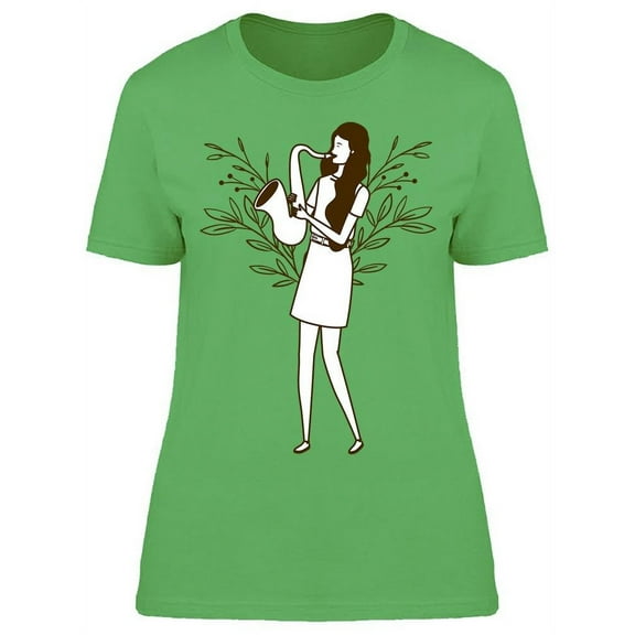Woman With Saxophone T-Shirt Women -Image by Shutterstock, Female x-Large