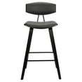 thumbnail image 6 of Armen Living Indoor Solstice Adjustable Black Faux Leather Swivel Barstool With Black Powder Coated Finish and Gold Accents, 6 of 10