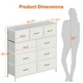 thumbnail image 5 of YILQQPER 9 Drawer Dresser Fabric Dressers with Steel Frame Wooden Top Chest of Drawers Storage Dresser White for Adults and Children, 5 of 7