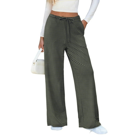 BILIKEYU Women's Striped Wide Leg Sweatpants, Sweatpants Women, Wide Leg Pants Woman, Straight Leg Jeans For Women