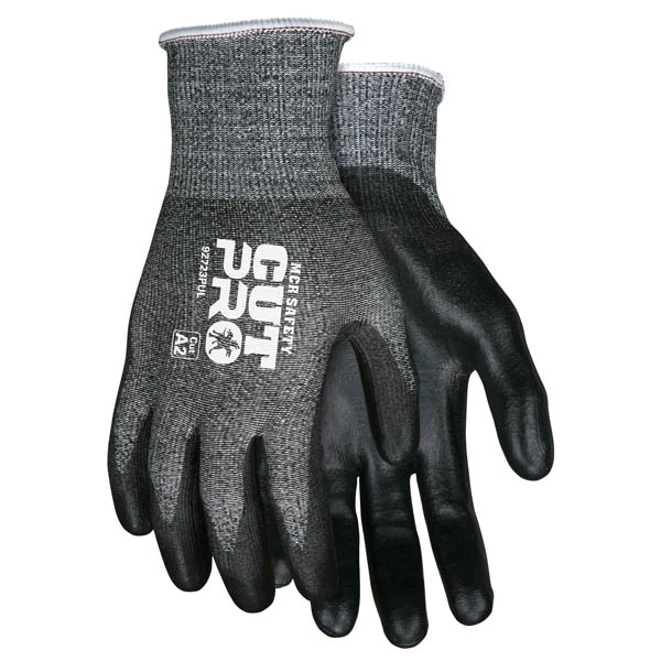 MCR Safety Cut Pro PU Coated Gloves w/ HPPE Shell, 13 ga, XSmall, Salt