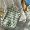 thumbnail image 2 of EnJoCho Girls Basic Sleeveless Striped Tank Tops Spaghetti Strap Ribbed Knit Shirts Summer Color Block Aesthetic Casual Trendy Tops, 2 of 8