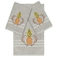 thumbnail image 2 of Authentic Hotel and Spa Turkish Cotton Pineapple Embroidered Light Grey 3-piece Towel Set, 2 of 5