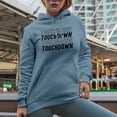 thumbnail image 2 of Touchdown, Football Themed Merch Gift, Light Blue Hooded Sweatshirt or Hoodie, Medium, 2 of 5