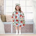 thumbnail image 7 of FORMRS Wearable Blanket Hoodie with Sleeves for Kids Cozy Flannel Sweatshirt, Vibrant Strawberries, 7 of 7