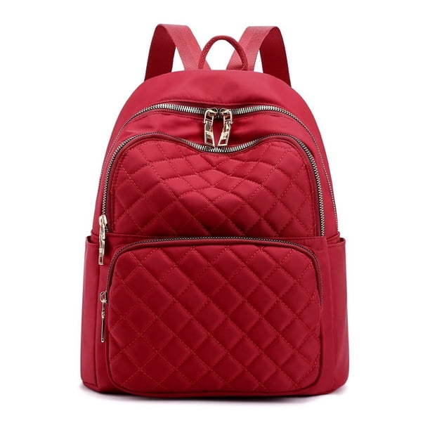Mochila de moda para mujer, mochila para estudiantes, línea de bordado rómbico, mochila de viaje, mochila de moda con doble espalda para mujer