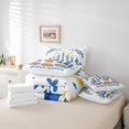 thumbnail image 5 of Manfei Kids Happy Hanukkah Bedding Comforter Set 7pcs, Cartoon Menorah Dreidel Queen Bedding Sets, Vintage Western Festival Reversible Queen Sheet Sets, Microfiber Bedroom Decor, 5 of 7