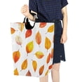 thumbnail image 4 of Yayeee Freestanding Laundry Hamper with Handle Collapsible Large Storage Basket for Clothes, Orange Leaves, 4 of 7