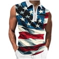 thumbnail image 1 of Camisas de Suéter para Hombre, Moda Casual sin Mangas, Cremallera de Impresión Turndown Tanque Deportivo, 1 of 5