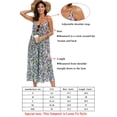 thumbnail image 6 of BALAMY Jumpsuits for Women Floral Wide Leg Spaghetti Strap Sleeveless Casual Loose Ethnic Long Rompers with Pockets, 6 of 6