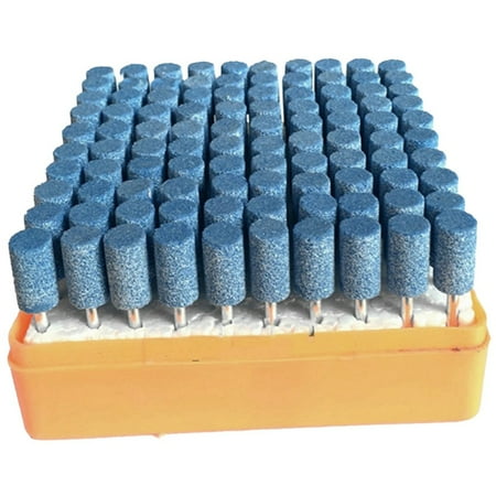 

100PCS Ceramic Polishing Grinding Drill Bit 1/8 Inch (About 0.3cm) Blue Grinding Wheel Grinding Head 6mm B