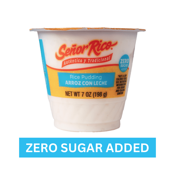 Senor Rico Zero Sugar Added Rice Pudding, 7 oz Serving Size, Plastic Cup, Refrigerated, Gluten-Free