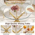 thumbnail image 4 of 36" Round Glass Dining Table with Stainless Steel Legs, Modern Small Kitchen Table with Tempered Glass Top for Dining Room, Apartment, Kitchen, 4 of 9