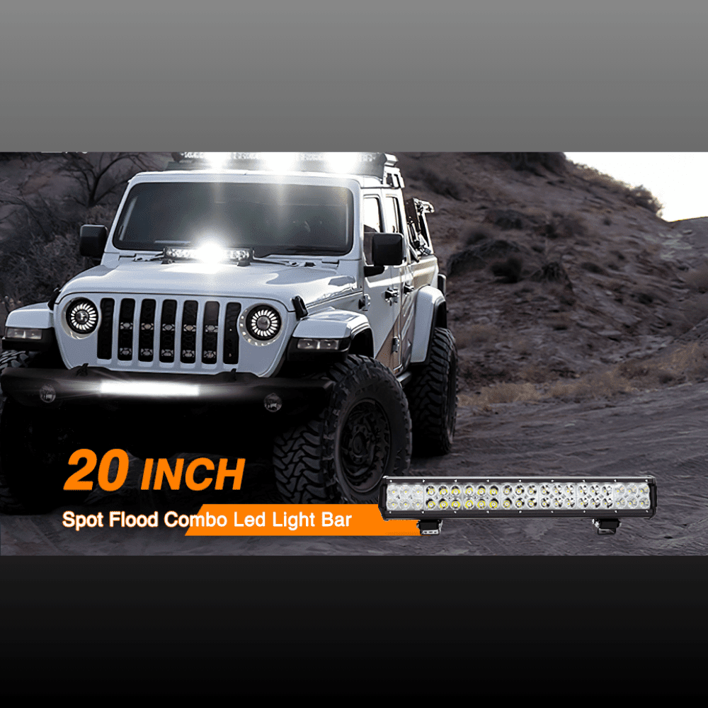 Waywe Led Light Bar 20inch 126W Spot Flood Combo LED Light Pod Fog Lamp Driving Lights LED Work Light for Trucks off Road ATV UTV SUV