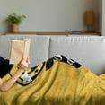 thumbnail image 3 of Saying Soft Flannel Fleece Throw Blanket, Silhouette of Deer Animal with Antlers on a Doodle Background, Cozy Plush for Indoor and Outdoor Use, 50" x 60", Earth Yellow Black White, by Ambesonne, 3 of 5