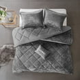 Home Essence Apartment Alyssa Gray Velvet 3 Piece Duvet Cover Set, Twin