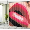 thumbnail image 5 of Ambesonne Retro Shower Curtain, Woman Red Lips Charming Mouth, 69"Wx75"L, Coral and Tan, 5 of 5